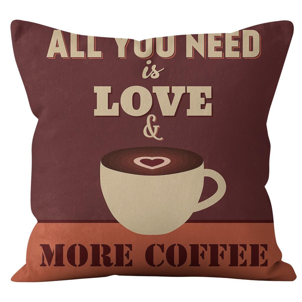 American Coffee Moment Linen Pillow Case Sofa Car Office Company Pillow Cushion Cover
