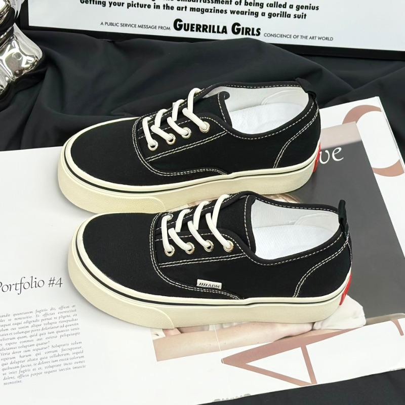 6 Inner Height Increase Casual Women's Shoes New Spring and Autumn Canvas Shoes Versatile Retro Soft Sole Not Tired Foot Board Shoes