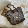 Роскошная сумка-тоут, осенняя модная универсальная сумка через плечо, большая вместимость, сумка-шоппер с леопардовым узором, кошелек