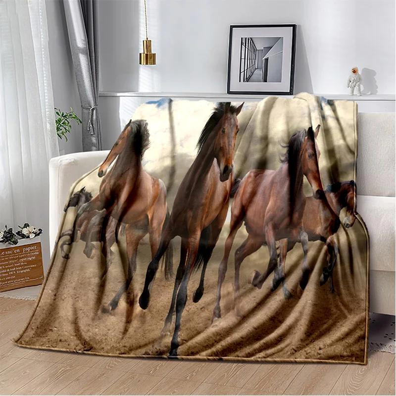 Одеяло с изображением лошади Pentium Gallant Steed, мягкое одеяло для дома, спальни, кровати, дивана, пикника, путешествия, офиса, детское одеяло