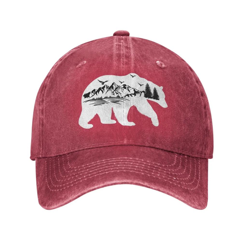 Бейсболка White Bear Mountain для мужчин и женщин, винтажная регулируемая кепка для папы, вымытая хлопковая кепка для отдыха на природе