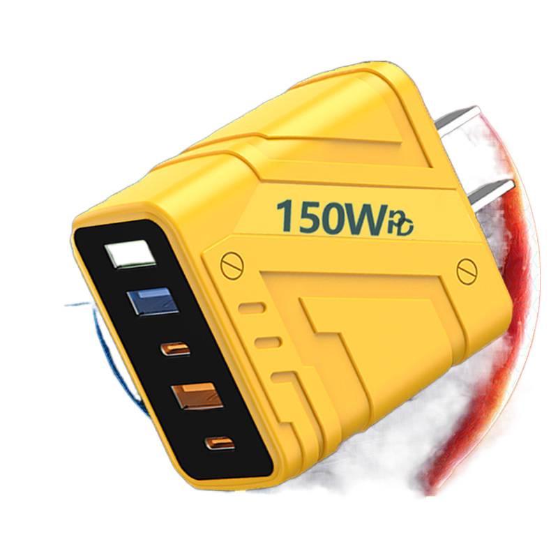 Многопортовое USB+PD быстрое зарядное устройство 150 Вт в стиле Mecha с умным распределением мощности