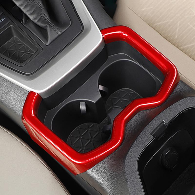 Для Toyota RAV4 XA50 2019-2024 2024 2024 2024 ABS Carbon Car Передний ряд держателя стакана воды рамка отделка центральный пульт управления крышка наклейка