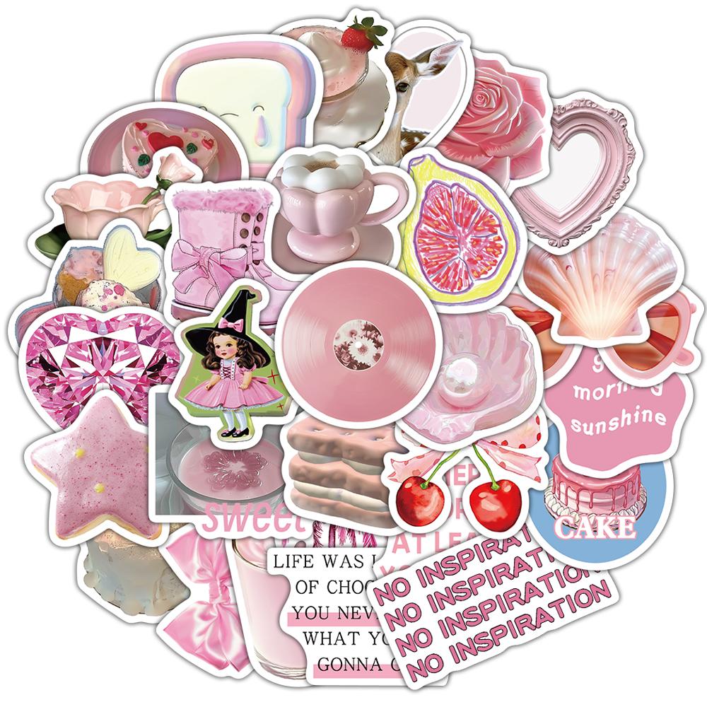 30PCS Cute Peach Sticker Phone Luggage Skateboard Laptop Harajuku Wall Room Cool Aesthetic Fashion Bar Living Stickers