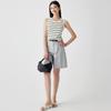 Basic Versatile: Spring/Summer Round Neck Contrast Striped Sleeveless Bottom for Wearing Wool Blended Tank Top for Women