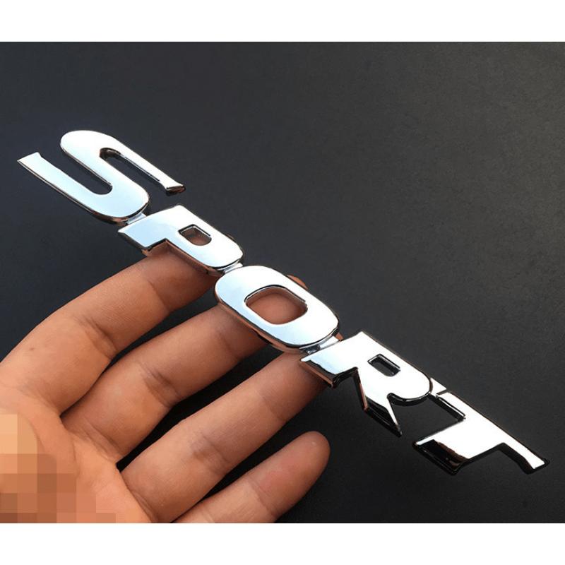 3D Chrome "SPORT" Emblem Badge - Reflective Metallic Car Door Decal, Fit for Vehicle Styling and Decoration, Sporty Car Emblem|Modern Car Badge