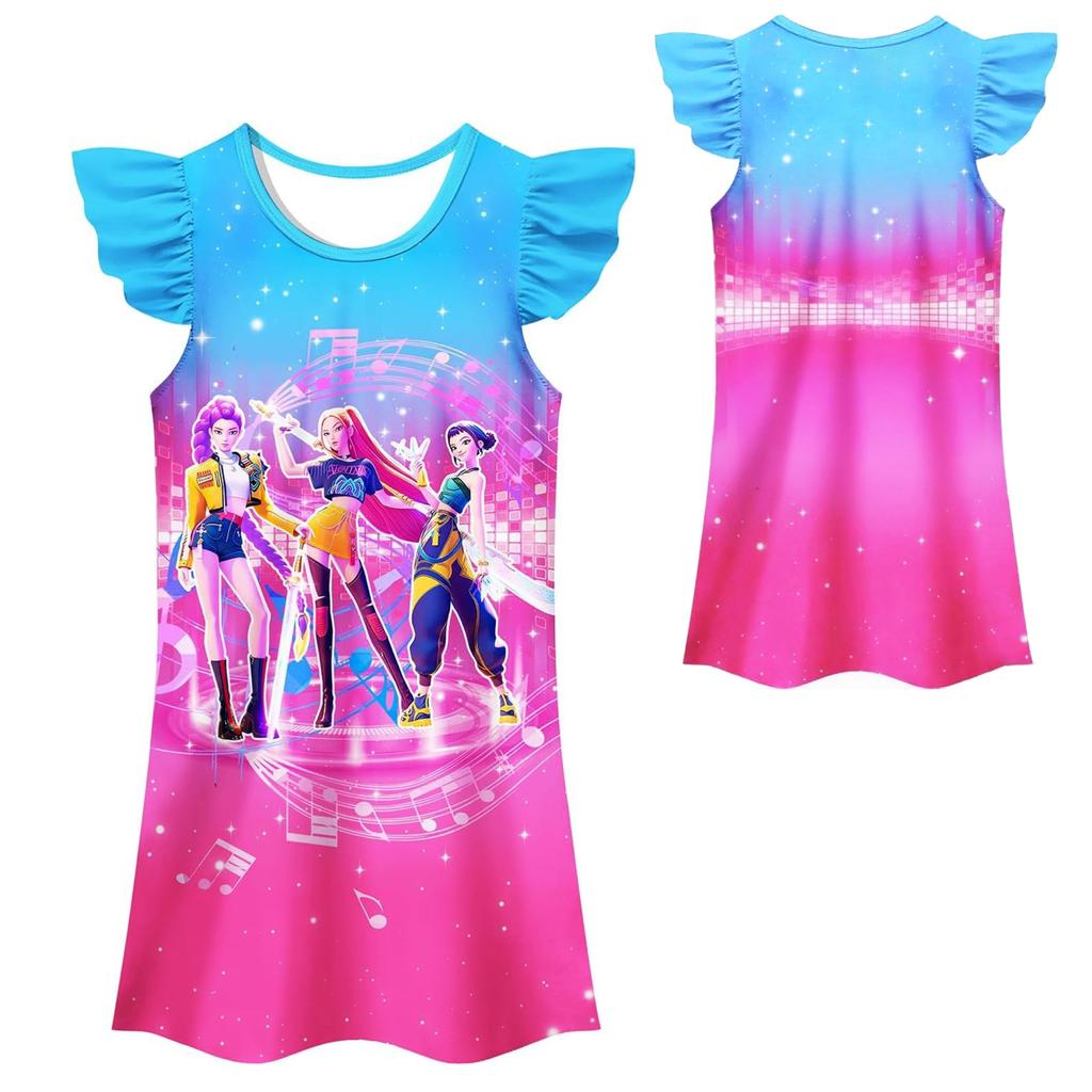 Повседневные платья принцесс для девочек с принтом KPop Demon Hunters