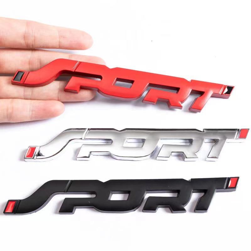 3D Metal Sport Logo Emblem Car Sticker Car Body Front Grill Badge Trunk Decal  Accessories