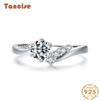 Tancise Classic 925 Sterling Silver Zircon Ring Ladies Jewelry Wedding Promise Party Gift