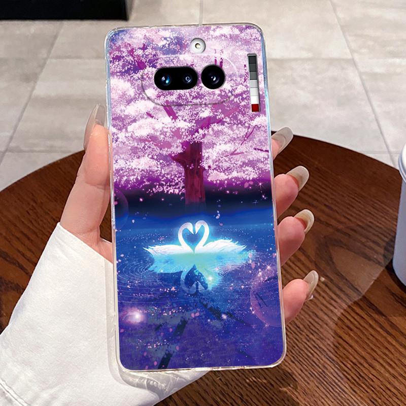 Гелевый чехол для Nothing Phone 4A Capa Coque Прозрачный силиконовый мягкий ТПУ задняя крышка Милый кот Кролик Сердце Защитный чехол Fundas