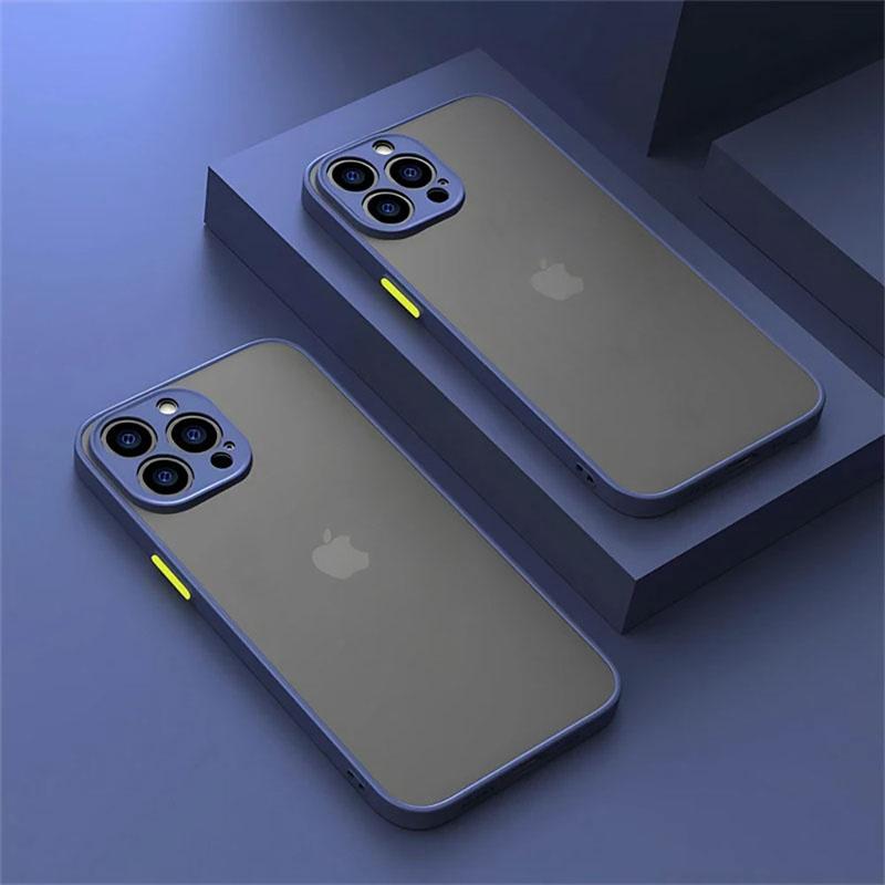 Противоударный бронированный чехол для телефона для iPhone 16 15 14 13 12 11 Pro Max Mini XR XS 16 Plus Mini 16e Роскошный силиконовый бампер Матовая крышка