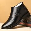 Модные новые модные мужские зимние ботинки Casua High-top мужские хлопковые кожаные ботинки теплые и бархатные папины ботинки