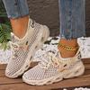 Shoes Women's 2025 Summer New Casual Sports Shoes Fly-woven Mesh Breathable Lightweight Soft Sole Versatile Lace-up Single Shoes