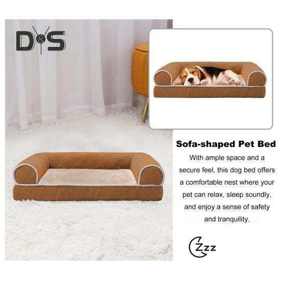 Orthopedic Dog Bed Large Washable Dog Sofa Bed Soft Bolster Dog Nest Cotton Filling Warm Pet Couch Sofa for Medium Large Dogs
