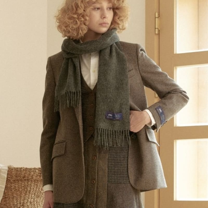 ABRAHAM MOON Шарф из мериносовой шерсти 25 см - Серый