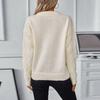 Однотонный вязаный свитер для женщин осень и зима новый ретро круглый вырез вязаный свитер