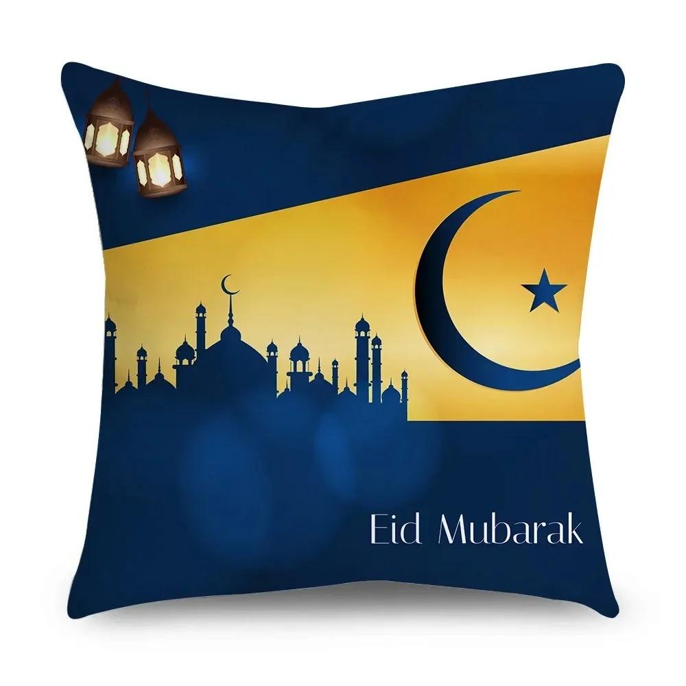 Ramadan Eid Islam Series Doublesided Printed pillow cover Short plush Suitable living rooms bedrooms sofas throw cushion cover