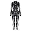 Halloween Costume Clock Gear Digital Printing Steampunk Tights Onesie Woman