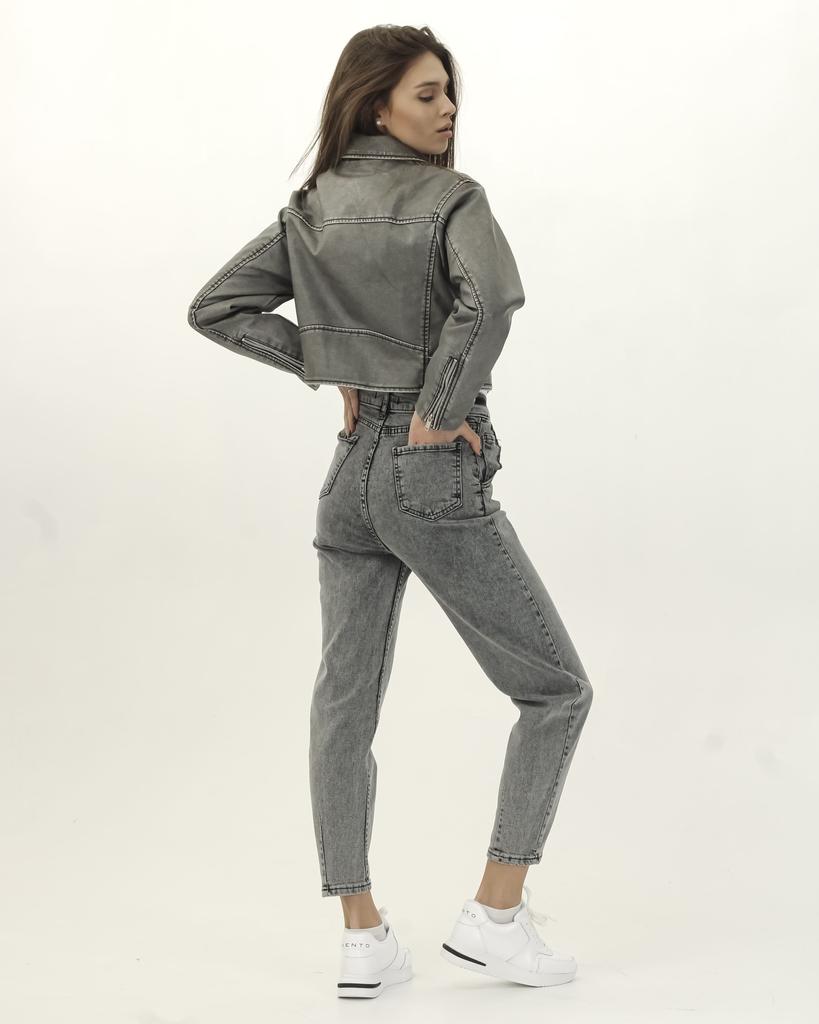 Куртка AFTF Basic 7078 S серый экокожа