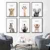 Giraffe Zebra Elephant Canvas Child Poster Nursery Wall Art Picture Print Grassland Animal Painting Nordic Kid Baby Bedroom Deco