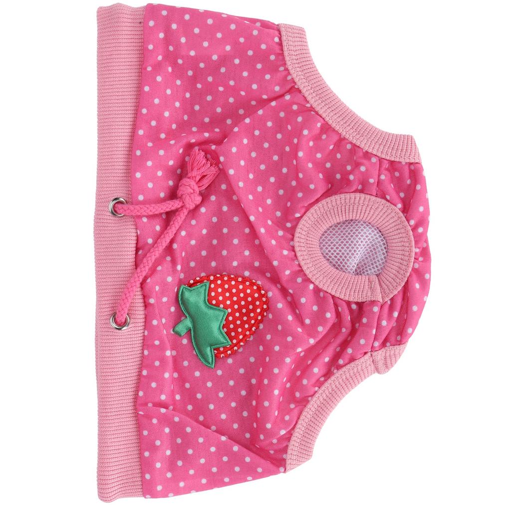 Физиологические штаны для домашних свиней с клубничным узором, гигиеническое белье для свиней, многоразовые подгузники, розовый S