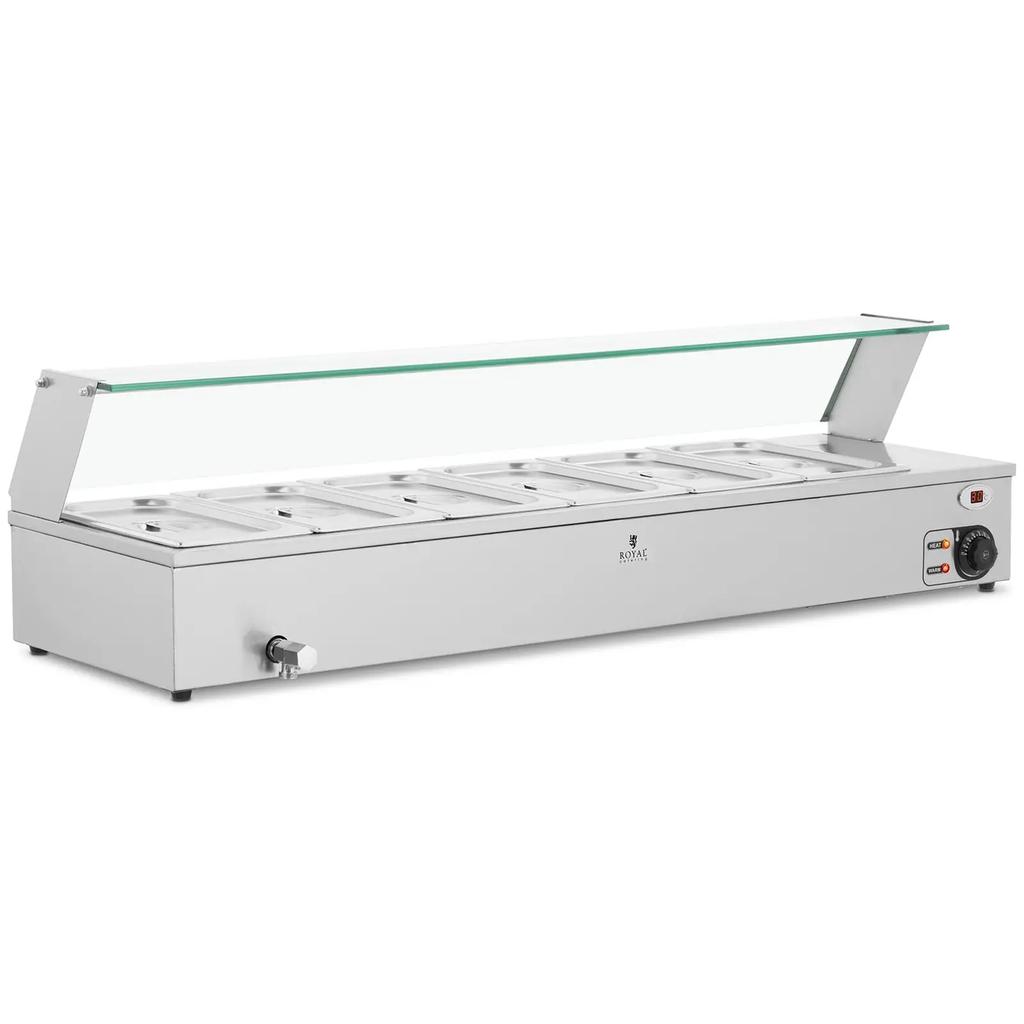 Bain-marie food warmer, warming buffet with cover 6 x GN 1/3 2100 W