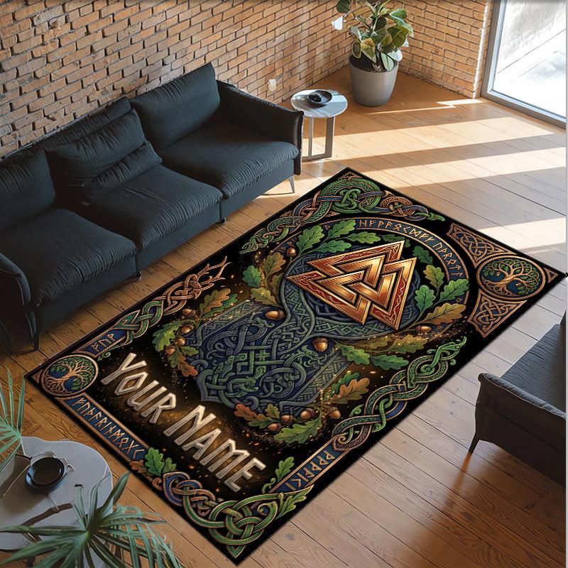 Decorative Artwork Theme Crystal Velvet Rug Personalized Custom Name Text Soft Floor Mat Home Decor