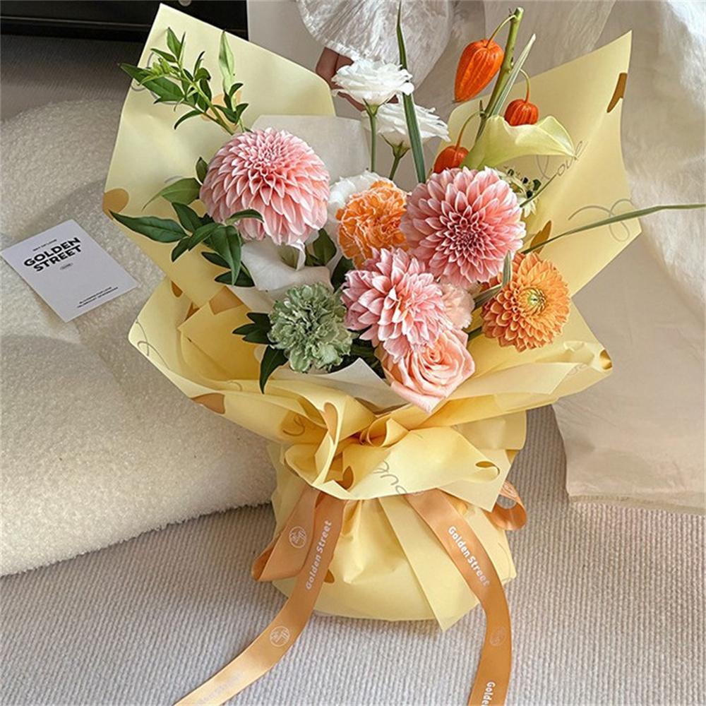 20pcs 57*57cm Flower Wrapping Paper Love Pattern Gift Packaging Paper Diy Handmade Craft Valentine's Day Floral Decor Material