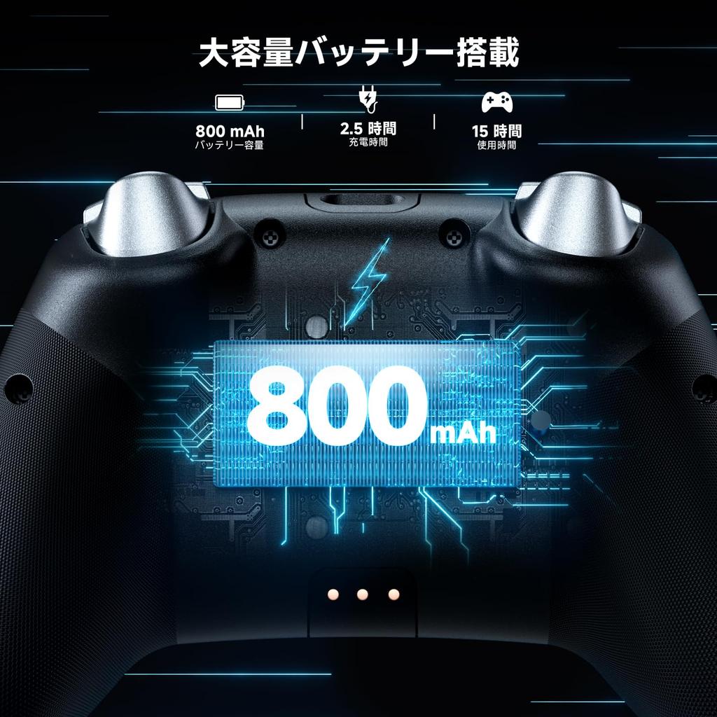 PC Controller with Charging Hall Effect RGB 1000Hz Polling Turbo Vibration 800mAh Compatible with and Dock, Wireless/Wired Connection, 2.4G Receiver,