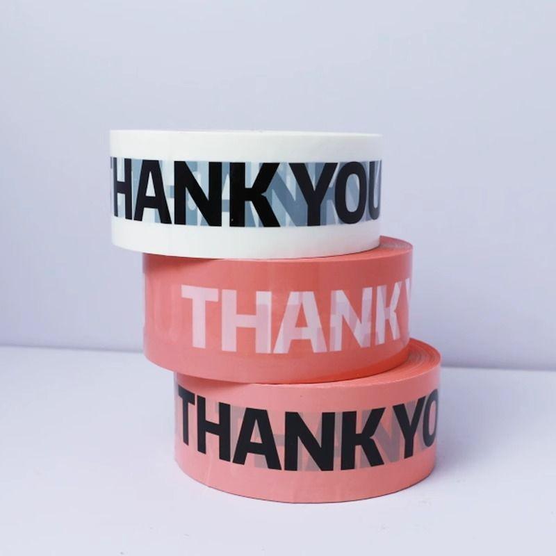 Упаковочная лента с принтом "THANKYOU" и мультяшным рисунком - Быстрое запечатывание и бумажная лента с рисунком