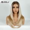 Noble Synthetic Lace Front Wigs For Women 13x3 Straight Lace Wig Pre Plucked Layered Wig Ombre Blonde Brown White Cosplay Wig