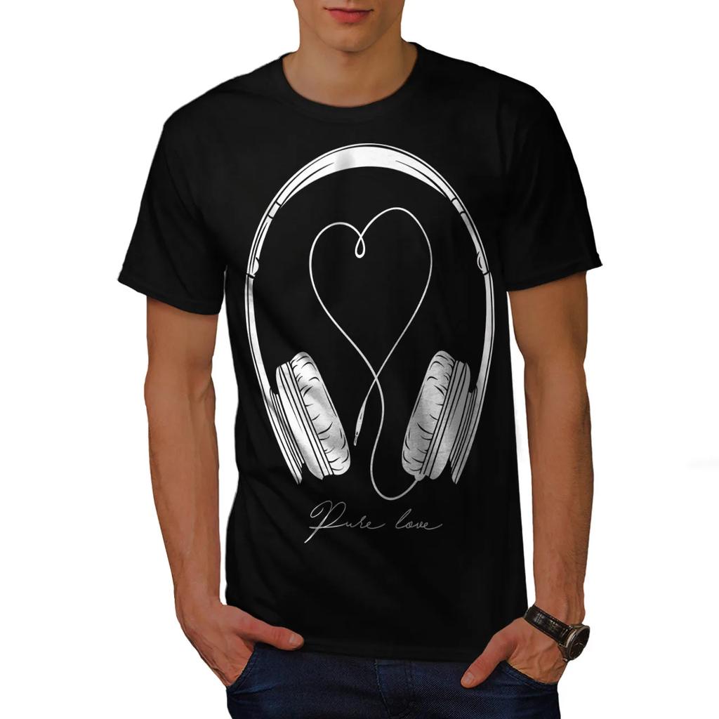 Unique Design Headset Graphic Design Printed Music Lover Unisexs TShirt Summer Cotton Short Sleeve ONeck Unisex T Shirt New S3XL