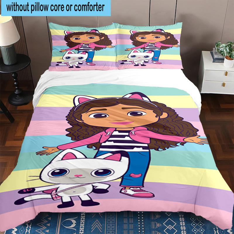 3PCS Colorful Friends Dollhouse 3pcs Bedding,Including 3PCS Duvet Cover And 2pcs Pillowcases Perfect for Christmas,Ideal for Bedroom, Dormitory