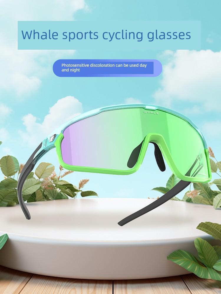Whale R18 Smart Color-Changing Cycling Glasses, Day and Night Use, Windproof and Uv-Resistant Bicycle Sports Goggles