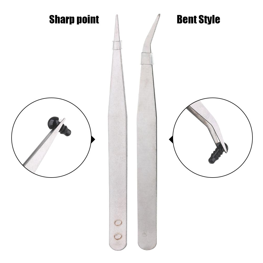 Silver Tone Fish Plants Stainless Steel Tweezers Pliers Tool Phone Repair Tools Eyebrow Clip