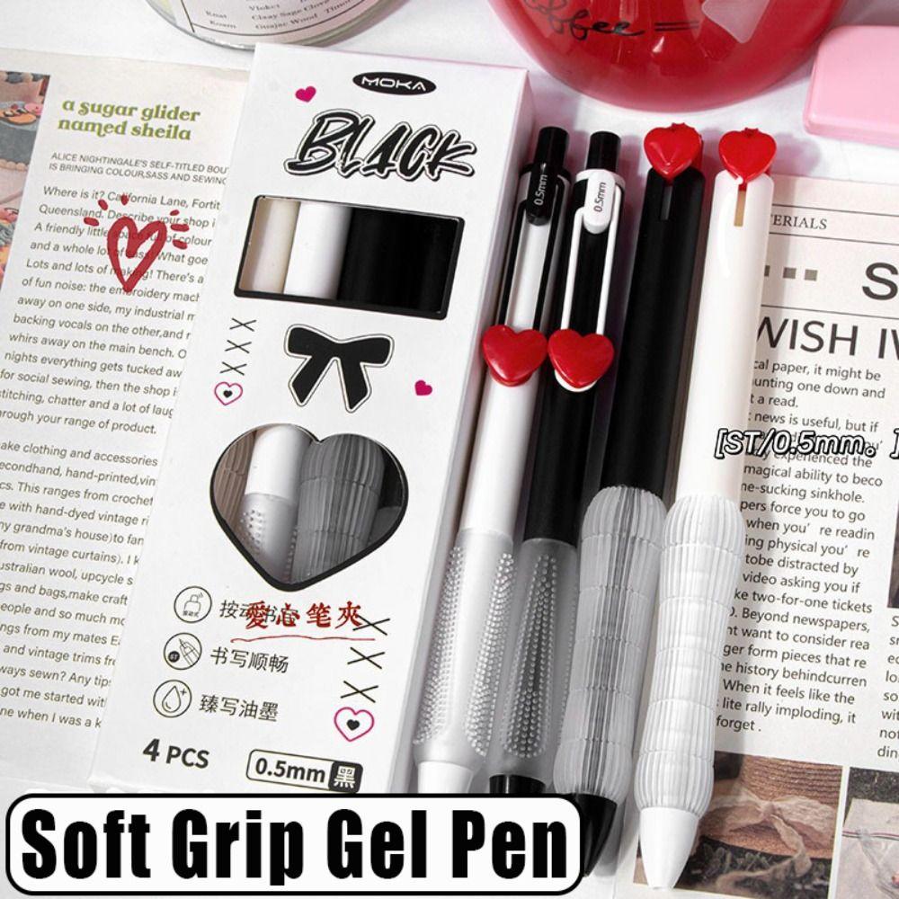 4PCS/Set 0.5mm Black Ink Gel Pen Press Using Ballpoint Pen High Quality Neutral Pen Students