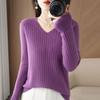Women Sweater 2023 Autumn Winter Warm Pullover V-neck Stripe Slim Bottoming Shirts Long Sleeve Causal Korean Office Knit Jumper