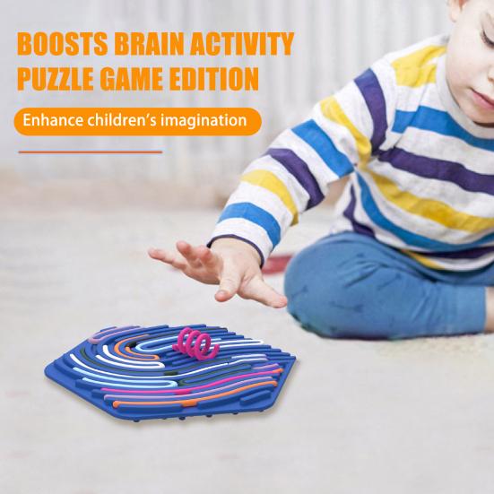 Hexagon Sensory Activity Board Calming Stress Relief Silicone Strip Fidget Toy Fine Motor Skill Development Kids Teens Adults Educational Busy Board