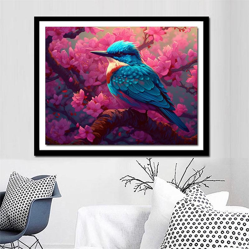 5d DIY Алмазная картина, вышивка крестом, животные, зимородок, цветы, алмазная вышивка, мозаика, полный круглый дрель, домашний декор, искусство