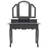 VidaXL Ensemble de coiffeuse avec tabouret Gris 100x40x146cm Paulownia