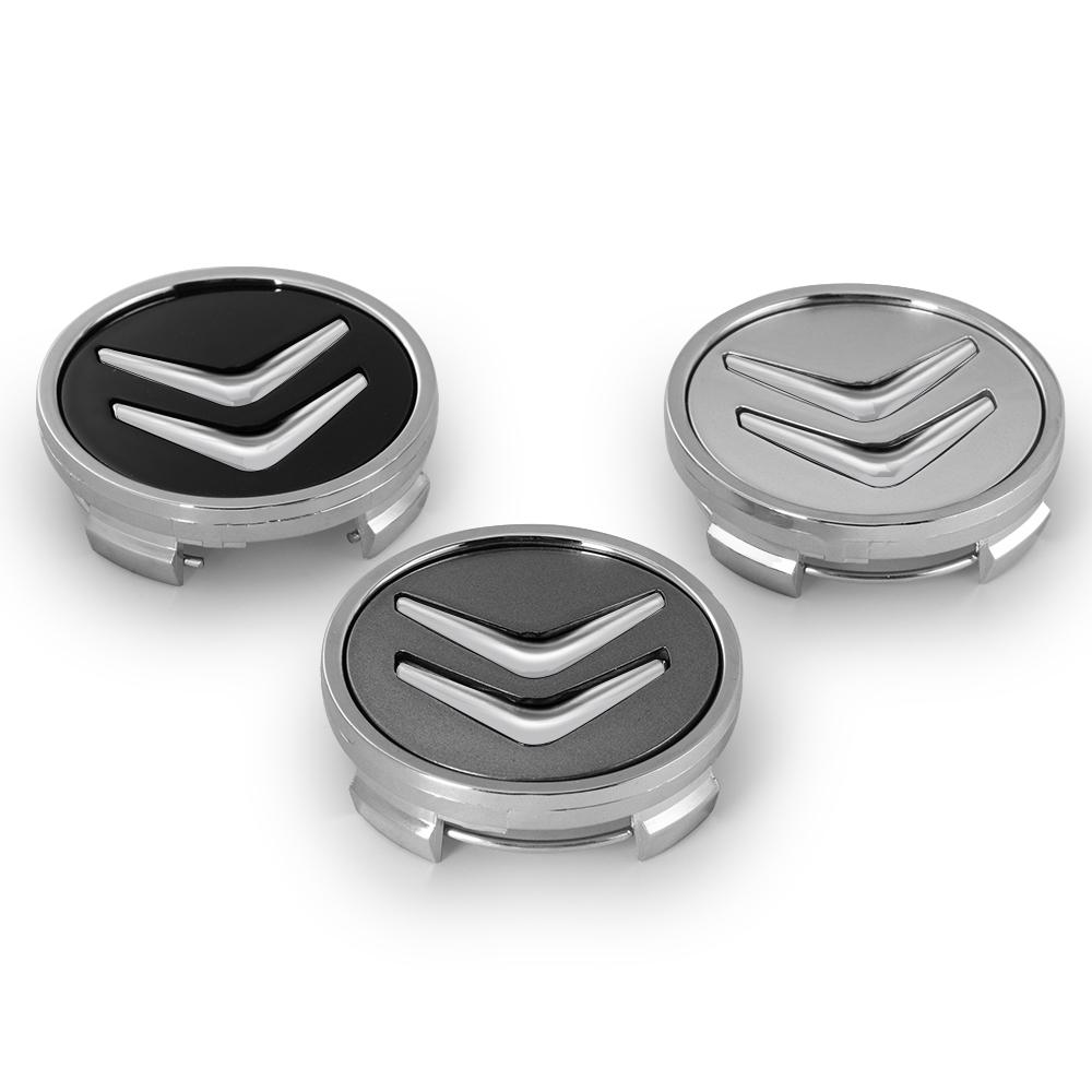 4Pcs Wheel Centre Hub Caps Black Car Hubcap Cover Auto Badge Accessories For Citroen C1 C3 C4 DS3 VTS C-ELYSEE Aircross Picasso