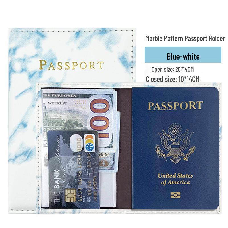 Мраморный Кожаный ПУ Кошелек-холдер для паспорта с одинарной строчкой кармана