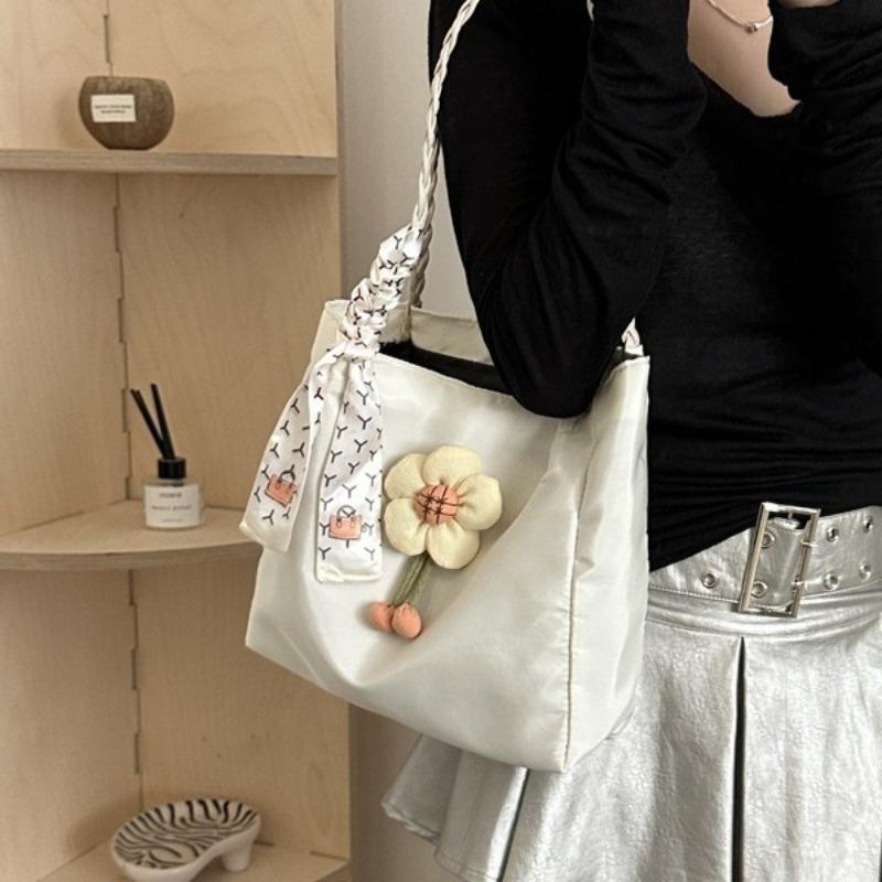 Высококачественная большая сумка на одно плечо, женская новая модная сумка-тоут большой вместимости из нейлоновой ткани с цветочным принтом