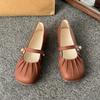 Women Shoes Off White Shoes Vintage Mary Jane All-match Simple Casual Comfortable Anti-slip Shallow Mouth Flat Shoes Autumntime