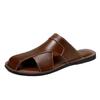 Outdoor Casual Men's Slippers Plus Size Soft Sole Breathable Summer New Style Beach Shoes Leather Large Size Soft Bottom Sandals