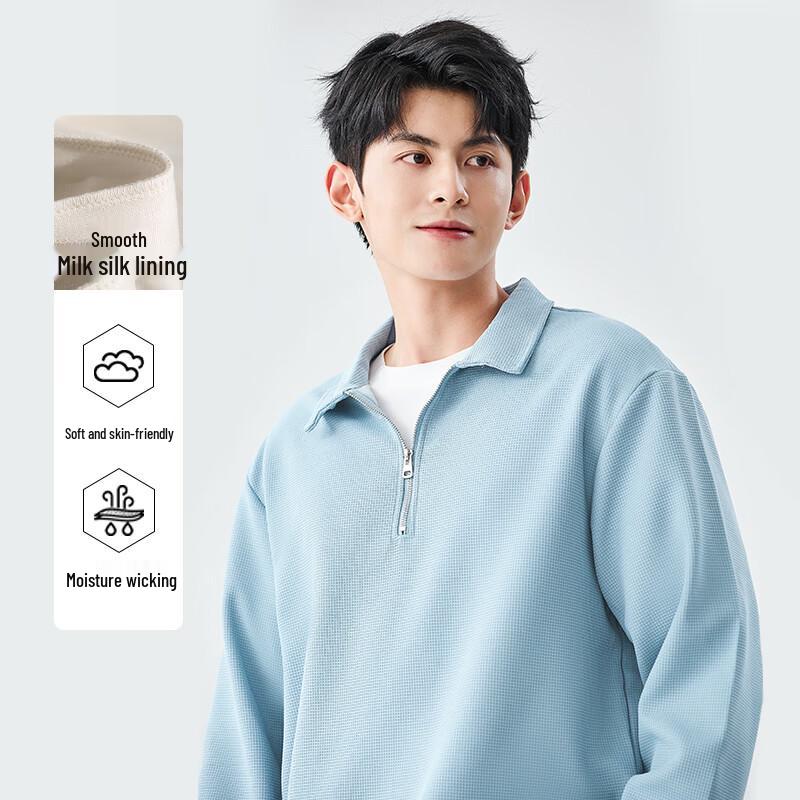 Baleno Men's Waffle Knit Panda Half-Zip Sweatshirt