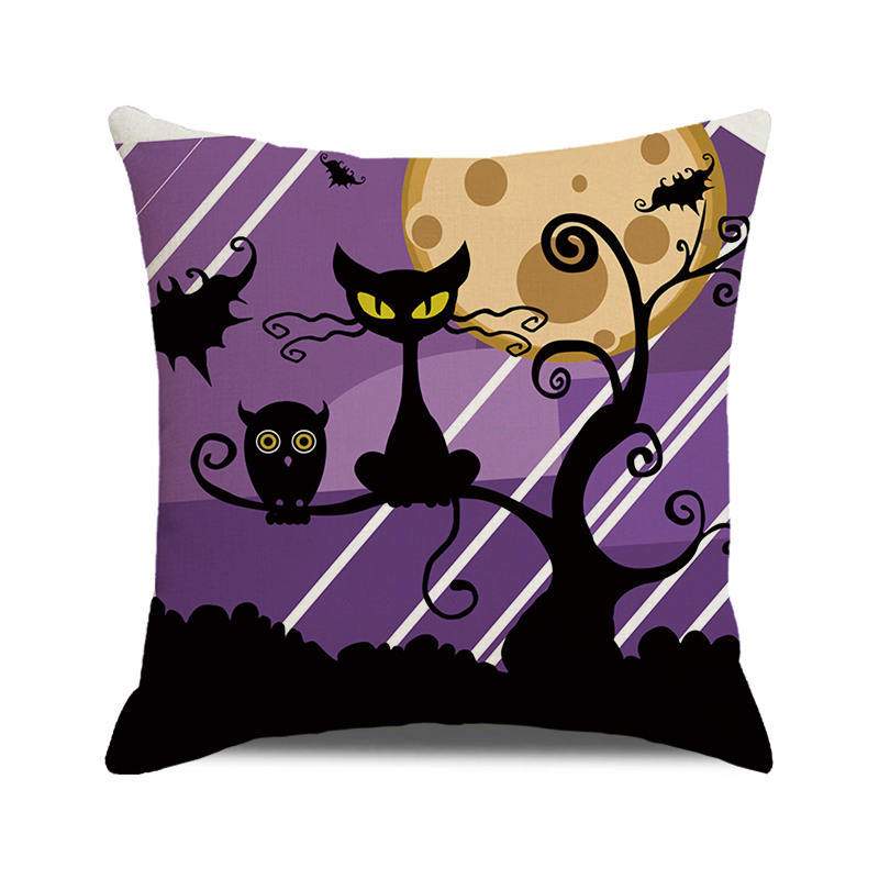 Хэллоуин Летучая мышь Ворона Тыква с принтом Чехлы для подушек для дома Гостиная Украшение дивана Пледы Наволочки