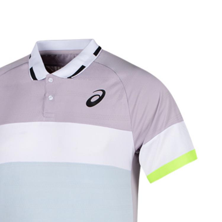Asics Soft Comfortable Breathable Versatile Short Sleeve Polo Shirt Men Tops Light-Purple 2041A246-501