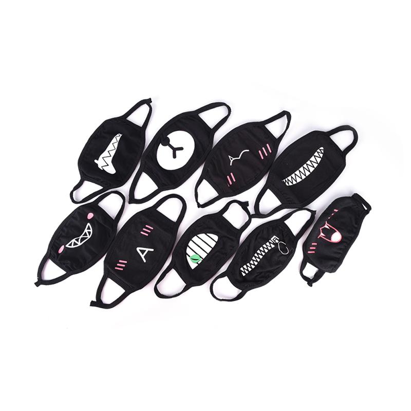 1шт унисекс мультфильм смешные зубы рот черная трехслойная хлопковая полумаска для лица