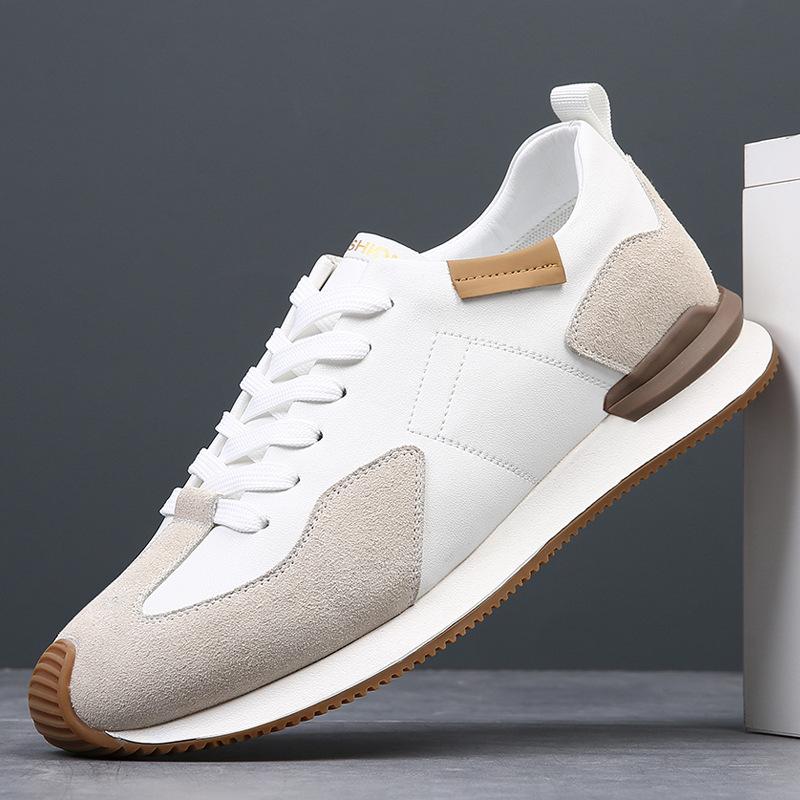 Мужская обувь весна новая кожа дышащая спортивная повседневная мужская тренд универсальная толстая подошва